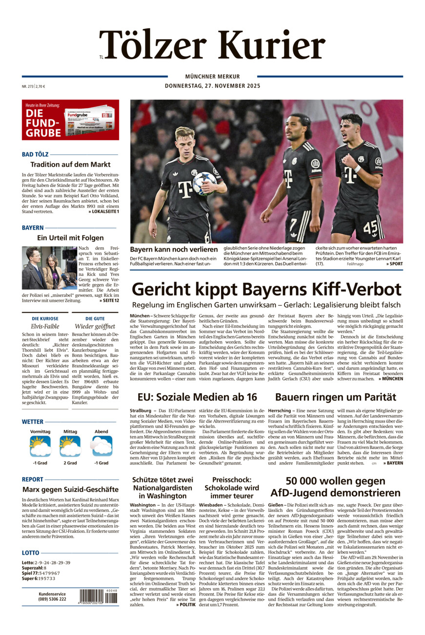 Tölzer Kurier - Loisachtal (TL) vom Donnerstag, 27.11.2025