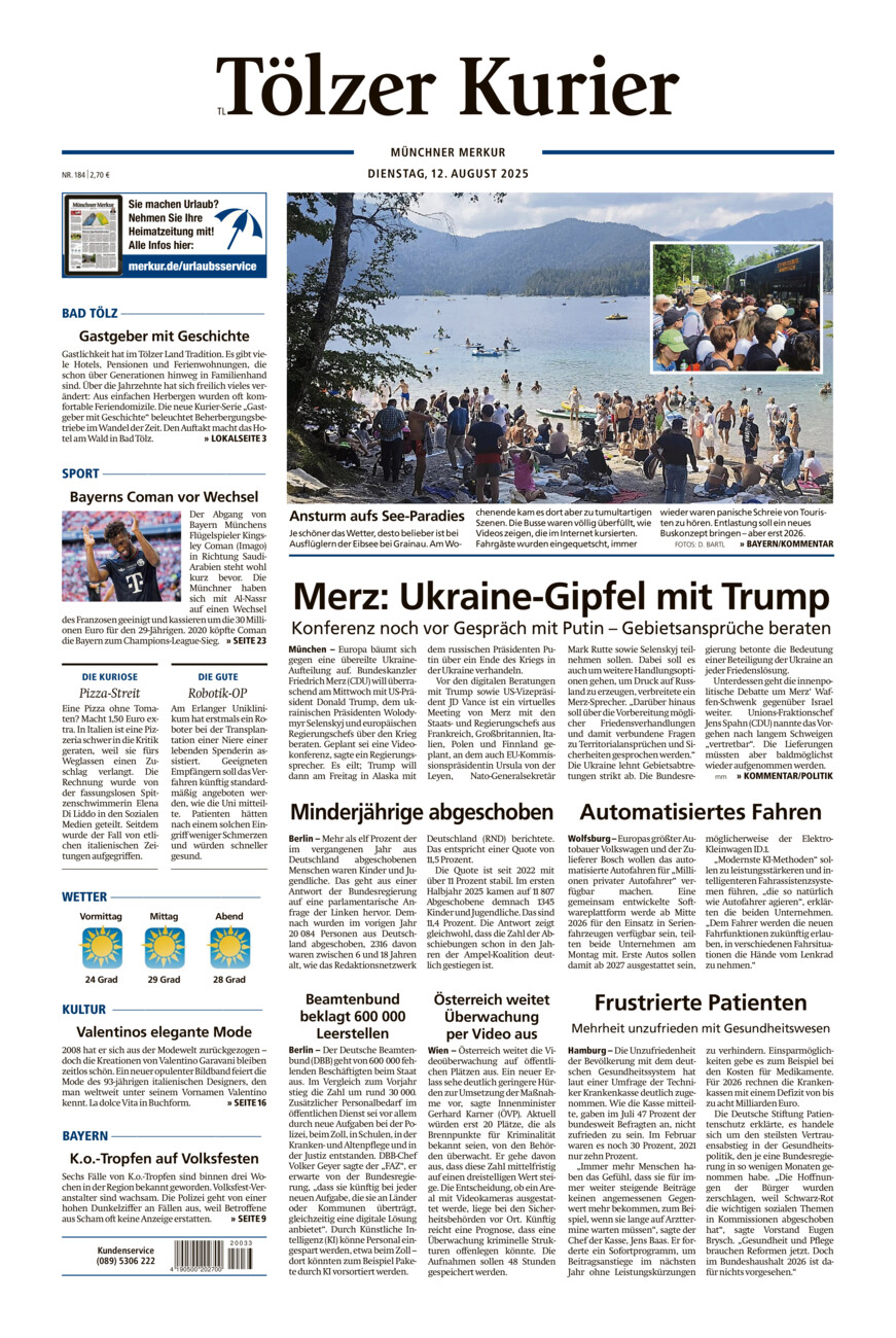 Tölzer Kurier - Loisachtal (TL) vom Dienstag, 12.08.2025