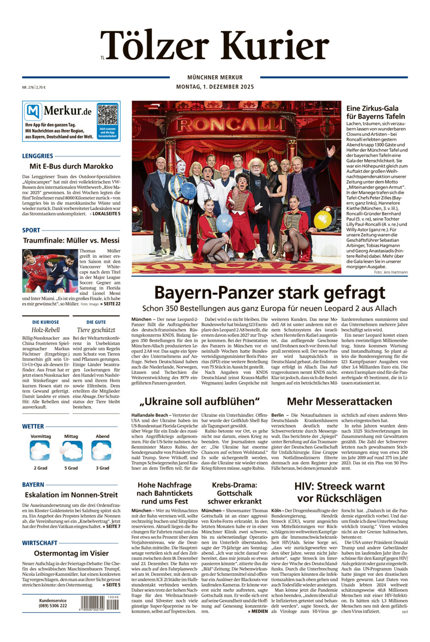 Tölzer Kurier - Loisachtal (TL) vom Montag, 01.12.2025