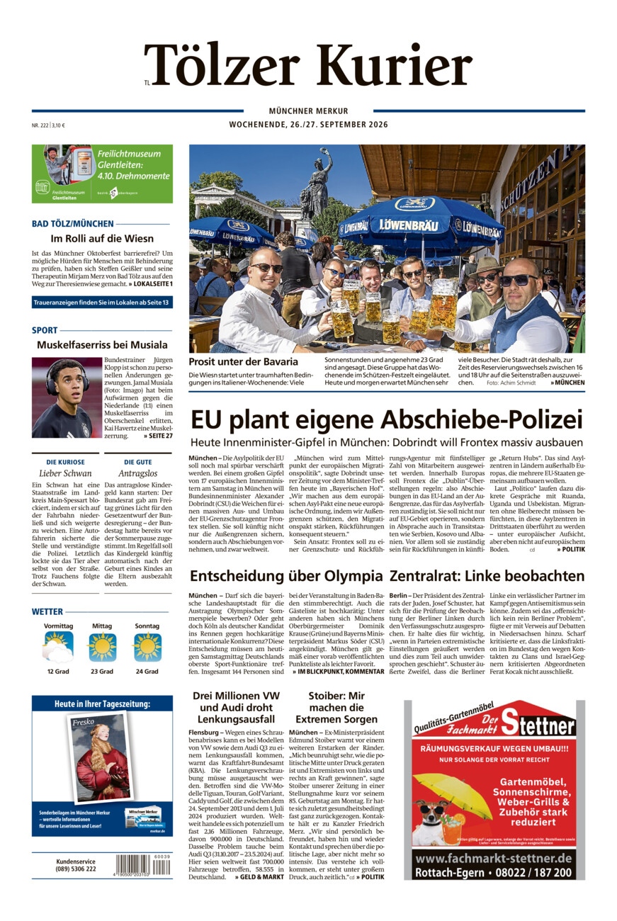 Tölzer Kurier - Loisachtal (TL) vom Samstag, 26.09.2026