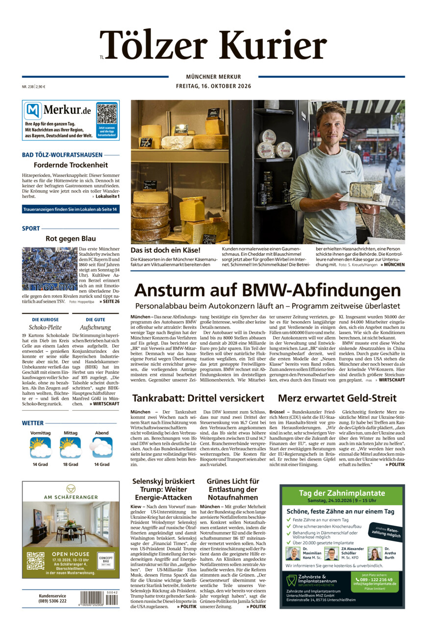 Tölzer Kurier - Loisachtal (TL) vom Freitag, 16.10.2026