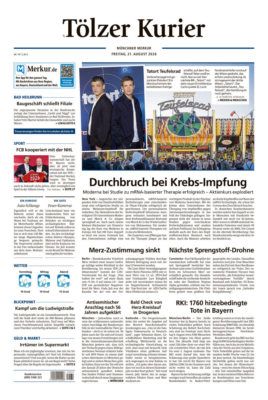 Tölzer Kurier - Loisachtal (TL) vom Freitag, 21.08.2026