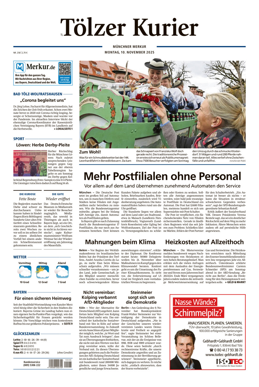 Tölzer Kurier - Loisachtal (TL) vom Montag, 10.11.2025