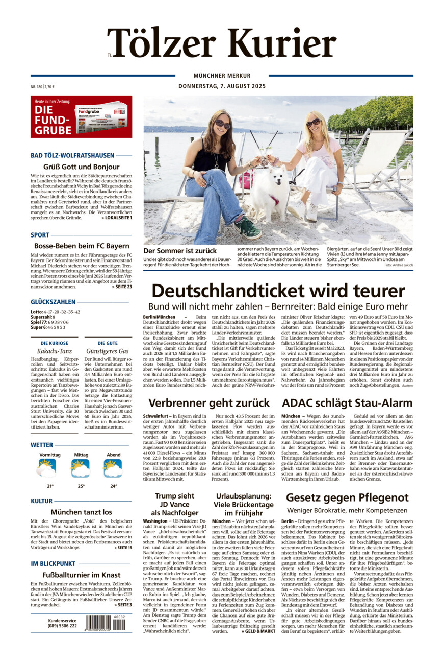 Tölzer Kurier - Loisachtal (TL) vom Donnerstag, 07.08.2025