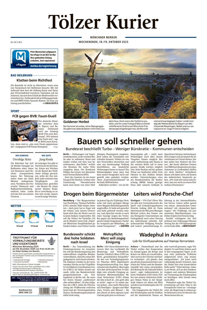 Tölzer Kurier - Loisachtal (TL) vom Samstag, 18.10.2025