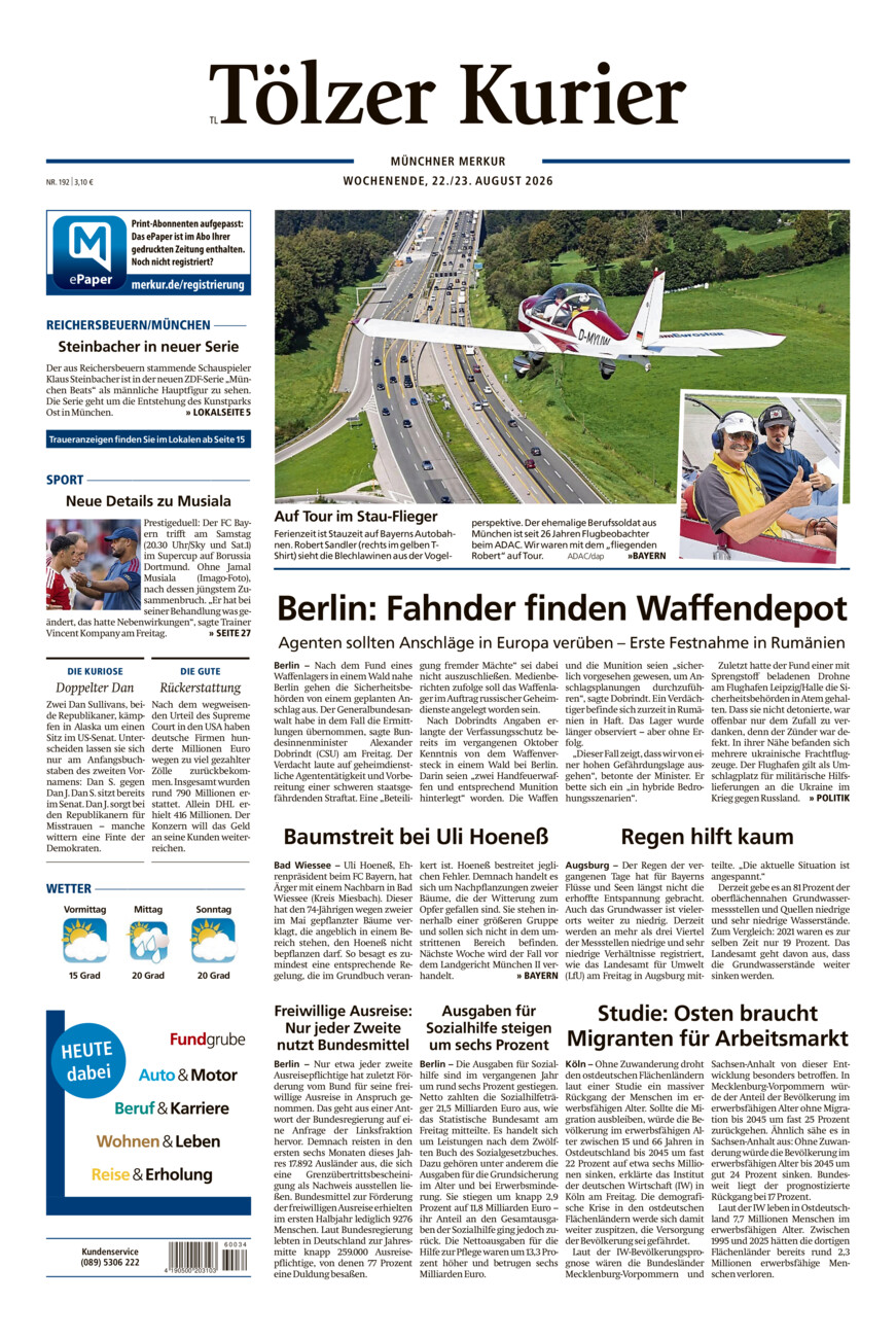 Tölzer Kurier - Loisachtal (TL) vom Samstag, 22.08.2026