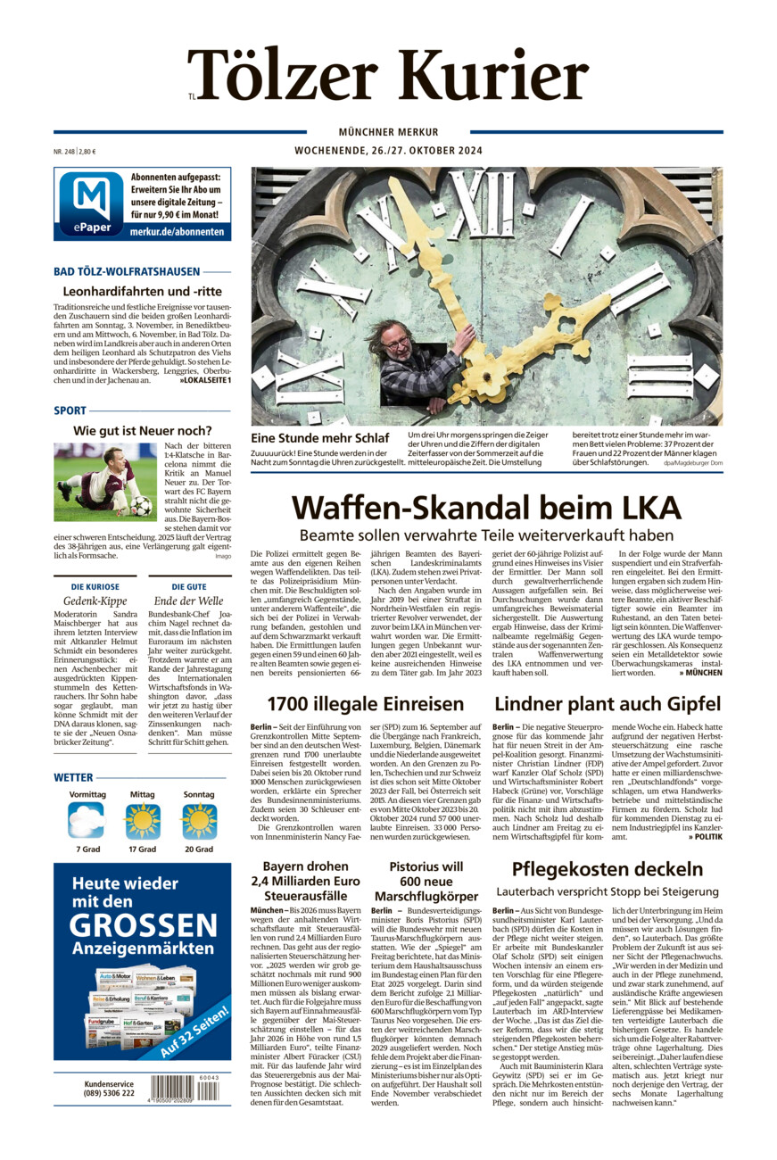 Tölzer Kurier - Loisachtal (TL) vom Samstag, 26.10.2024