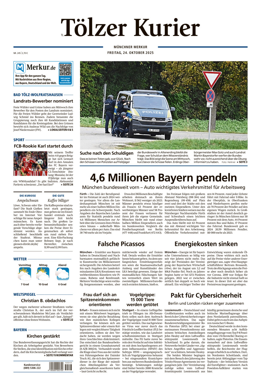 Tölzer Kurier - Loisachtal (TL) vom Freitag, 24.10.2025