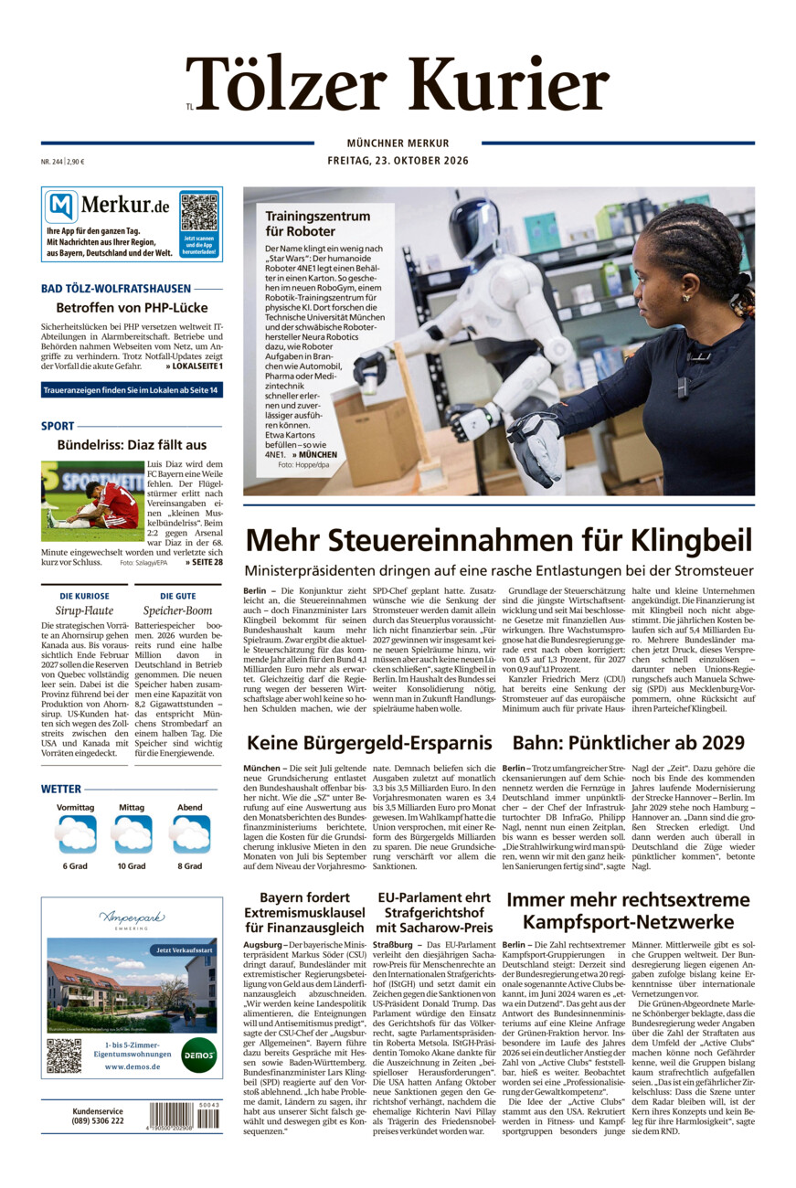 Tölzer Kurier - Loisachtal (TL) vom Freitag, 23.10.2026