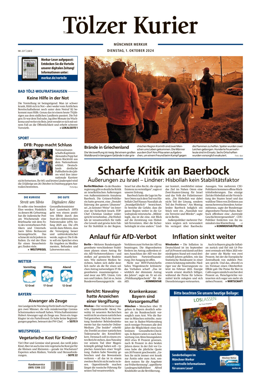 Tölzer Kurier - Loisachtal (TL) vom Dienstag, 01.10.2024