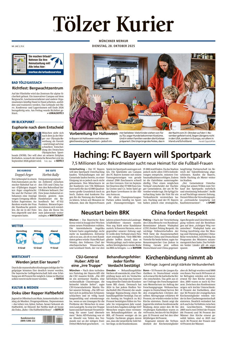 Tölzer Kurier - Loisachtal (TL) vom Dienstag, 28.10.2025
