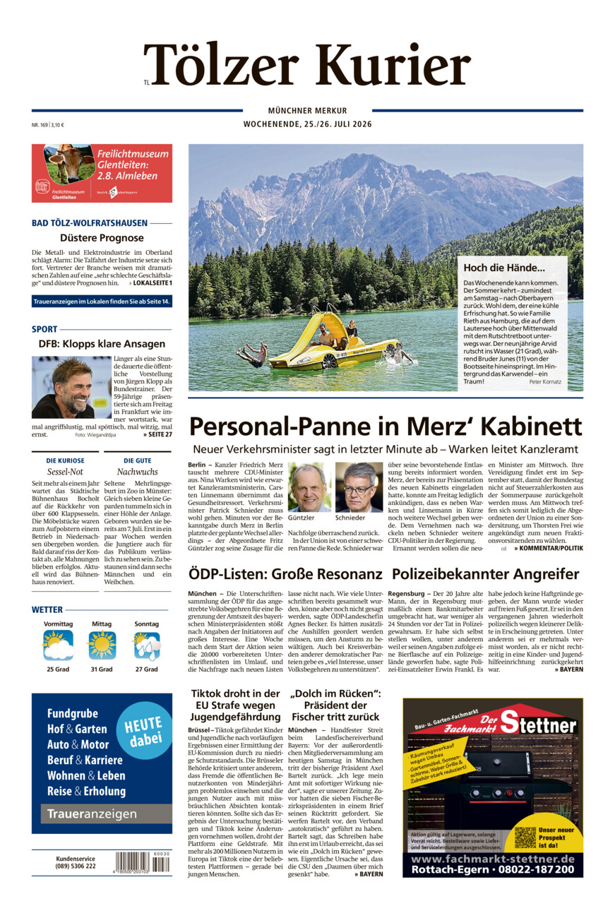 Tölzer Kurier - Loisachtal (TL) vom Samstag, 25.07.2026