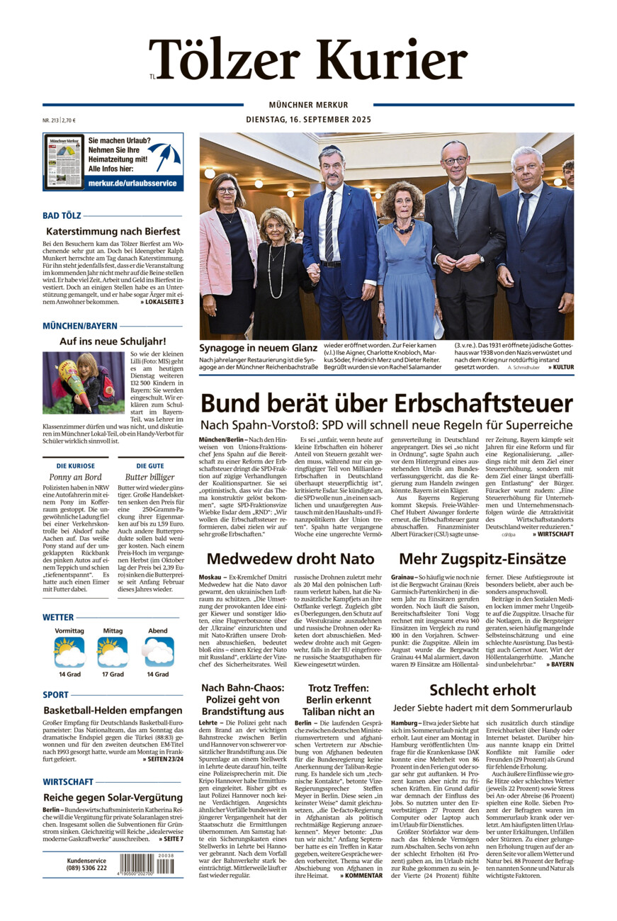 Tölzer Kurier - Loisachtal (TL) vom Dienstag, 16.09.2025