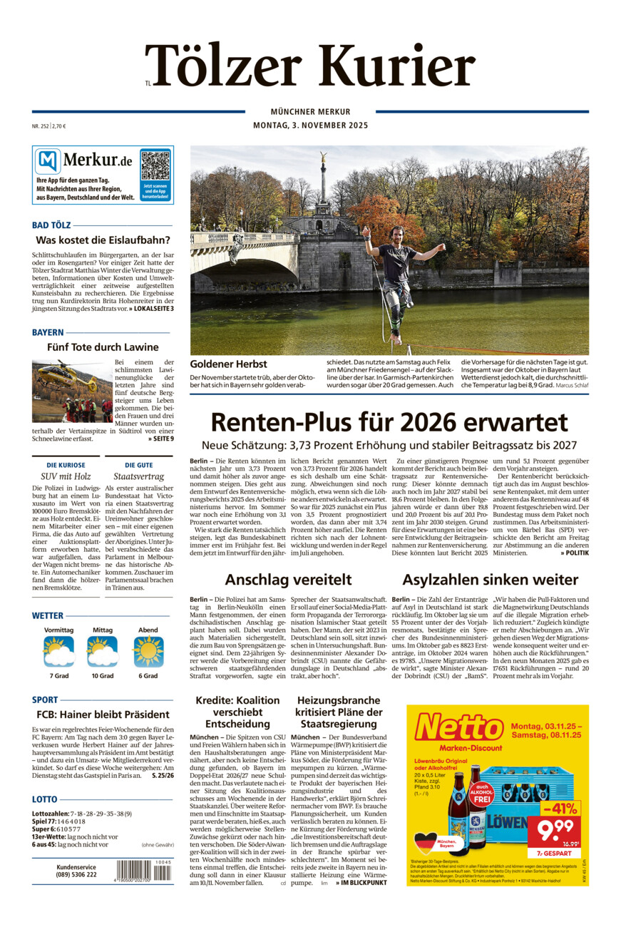 Tölzer Kurier - Loisachtal (TL) vom Montag, 03.11.2025