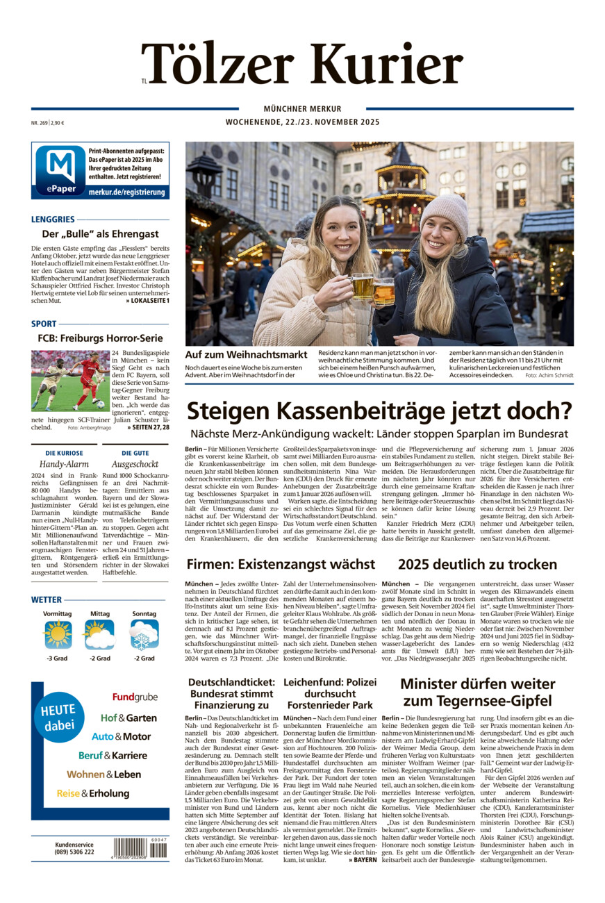 Tölzer Kurier - Loisachtal (TL) vom Samstag, 22.11.2025