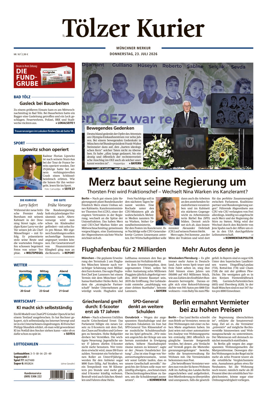 Tölzer Kurier - Loisachtal (TL) vom Donnerstag, 23.07.2026