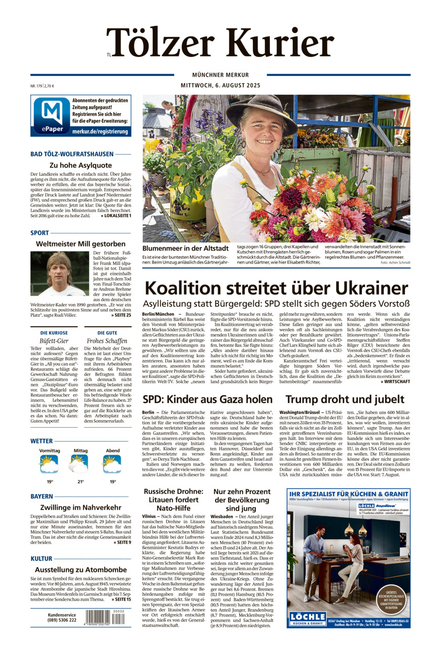 Tölzer Kurier - Loisachtal (TL) vom Mittwoch, 06.08.2025