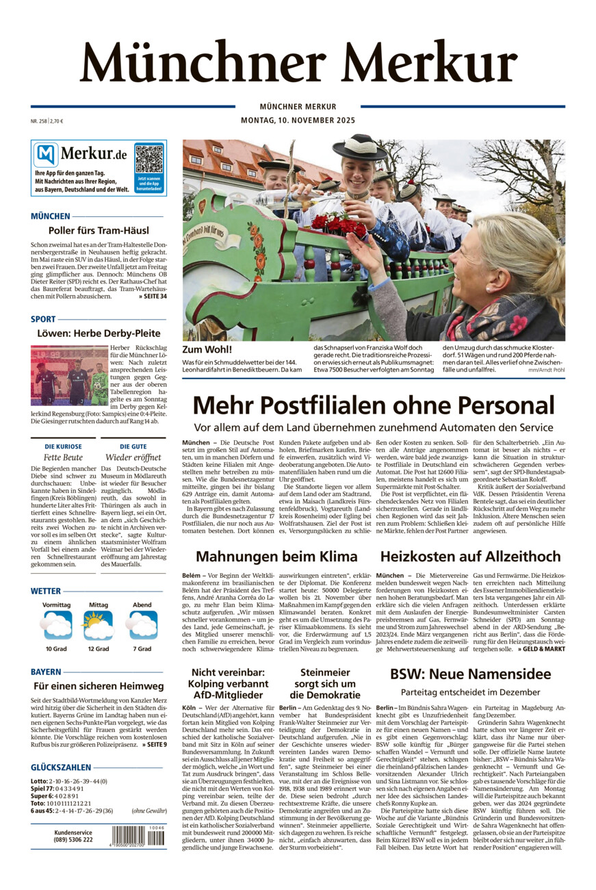 Münchner Merkur - Stadt vom Montag, 10.11.2025