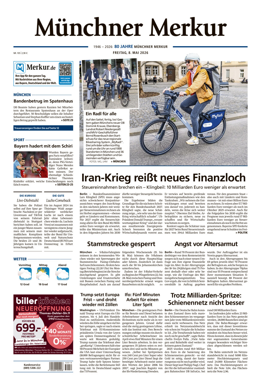 Münchner Merkur - Stadt vom Freitag, 08.05.2026