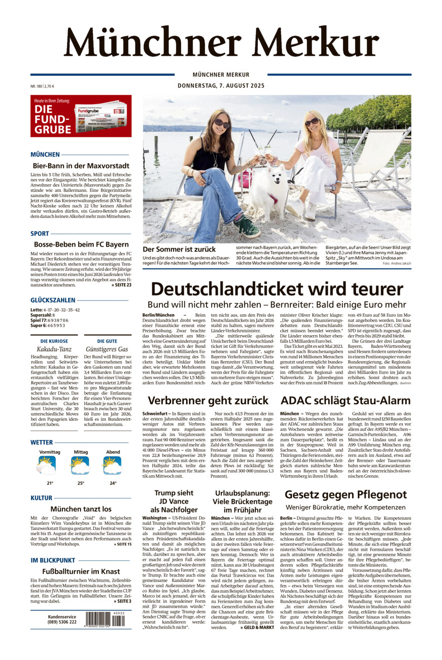 Münchner Merkur - Stadt vom Donnerstag, 07.08.2025