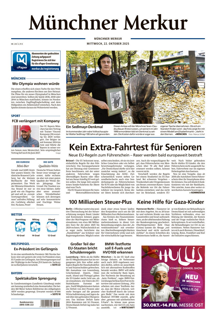 Münchner Merkur - Stadt vom Mittwoch, 22.10.2025