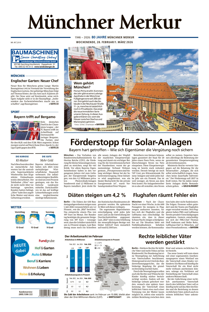 Münchner Merkur - Stadt vom Samstag, 28.02.2026