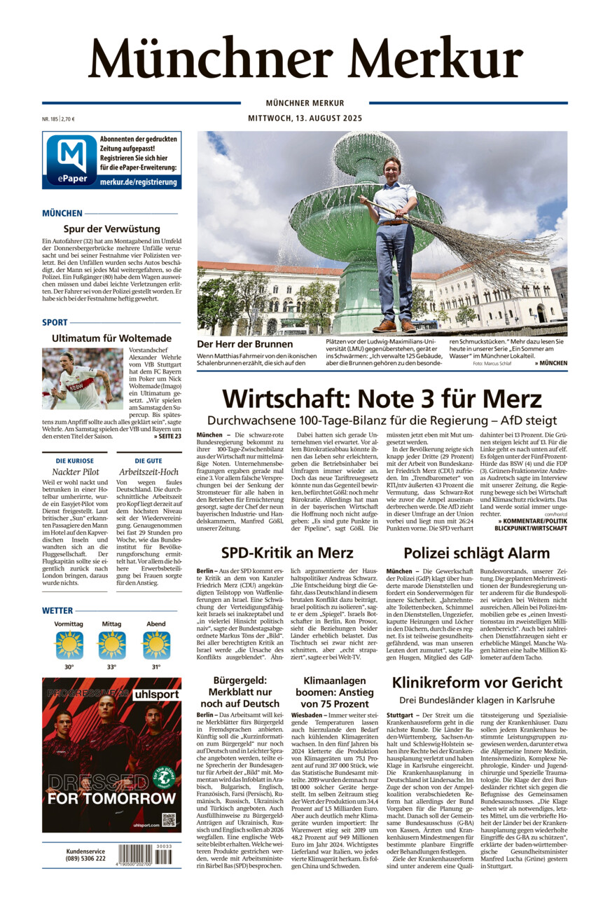 Münchner Merkur - Stadt vom Mittwoch, 13.08.2025