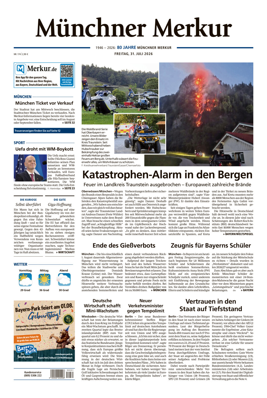 Münchner Merkur - Stadt vom Freitag, 31.07.2026