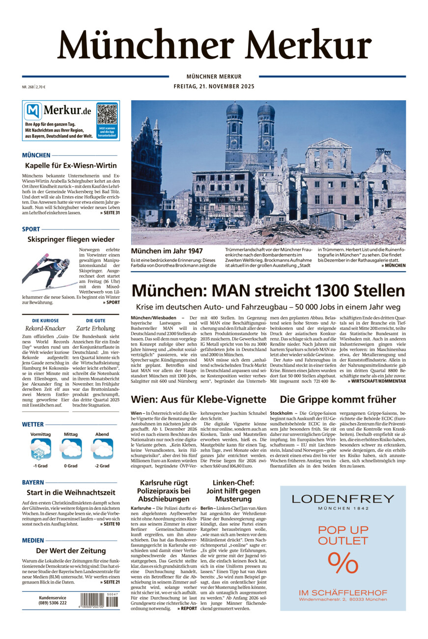 Münchner Merkur - Stadt vom Freitag, 21.11.2025