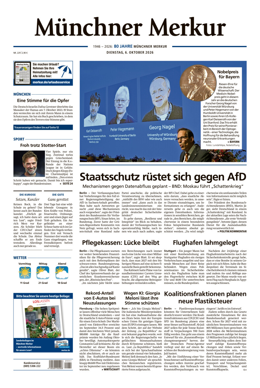 Münchner Merkur - Stadt vom Dienstag, 06.10.2026