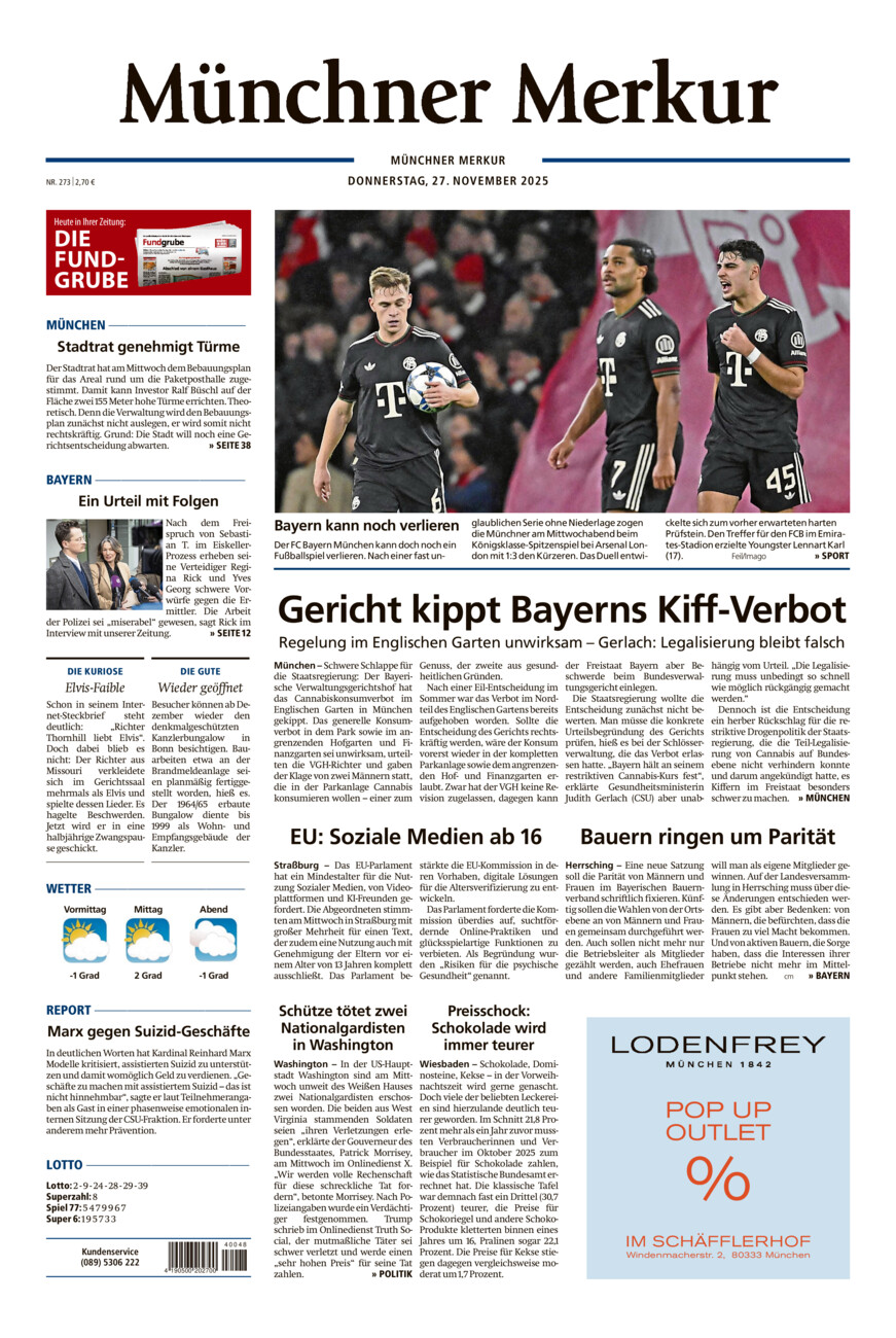 Münchner Merkur - Stadt vom Donnerstag, 27.11.2025