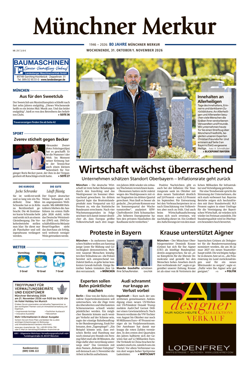 Münchner Merkur - Stadt vom Samstag, 31.10.2026