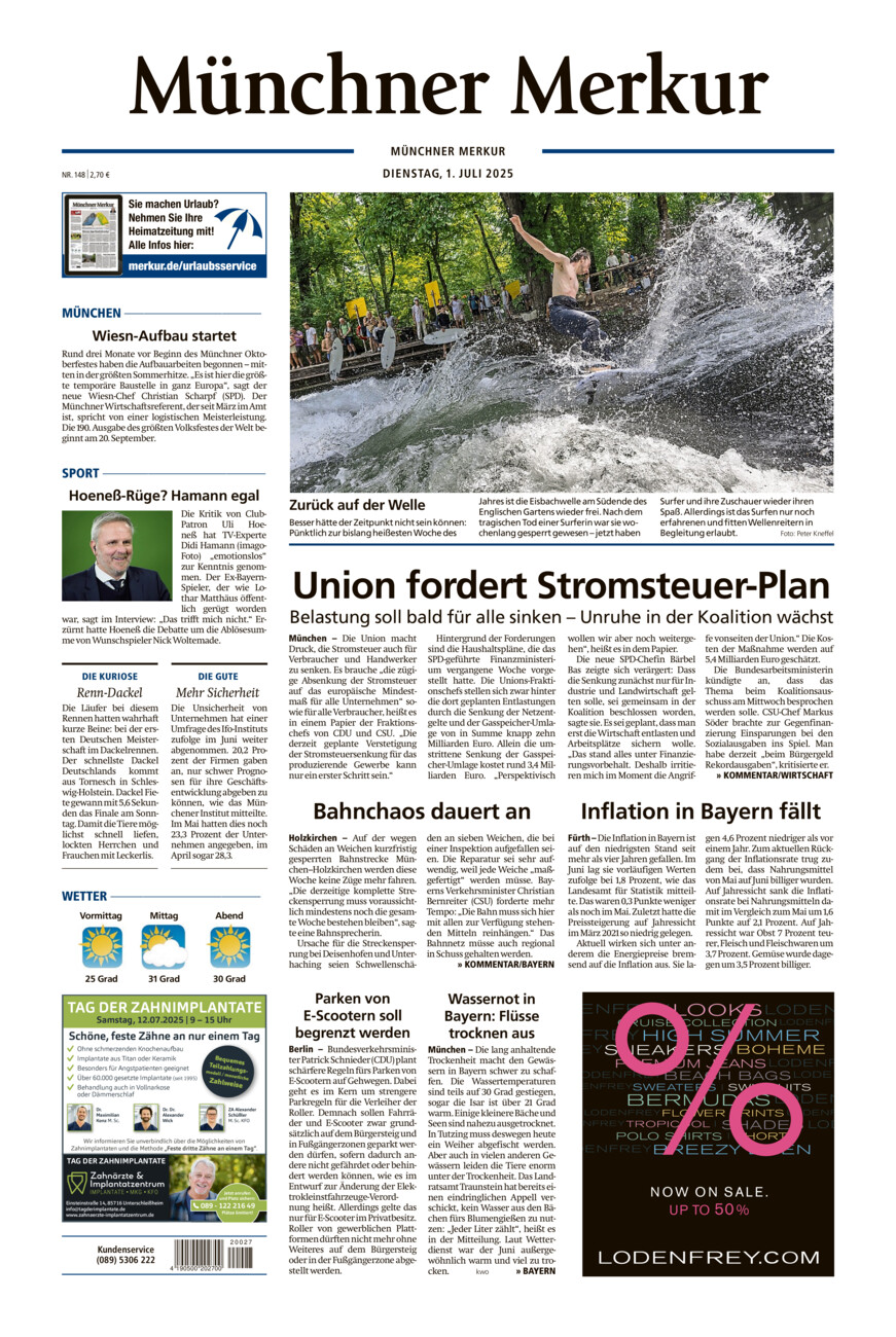 Münchner Merkur - Stadt vom Dienstag, 01.07.2025