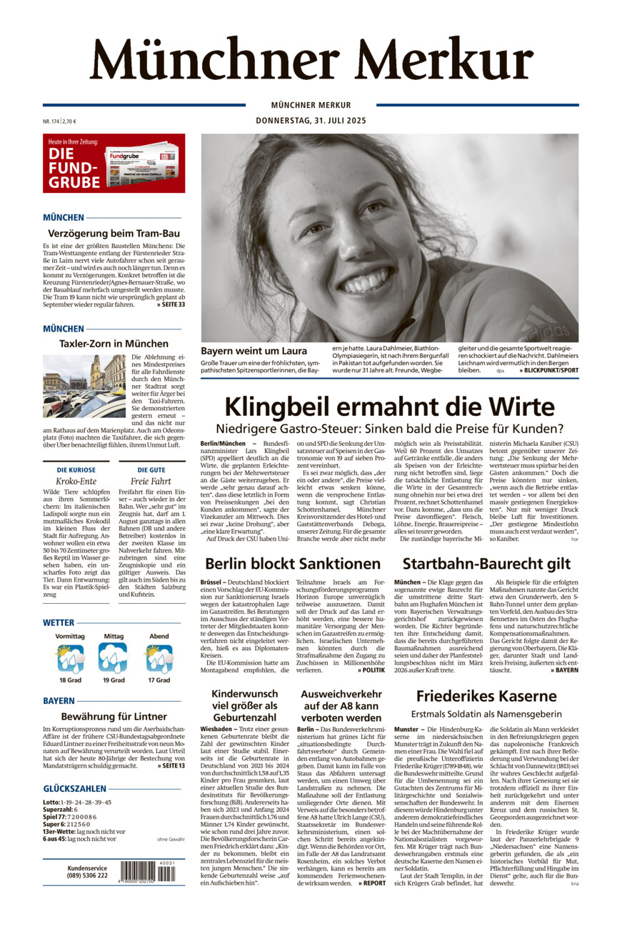 Münchner Merkur - Stadt vom Donnerstag, 31.07.2025