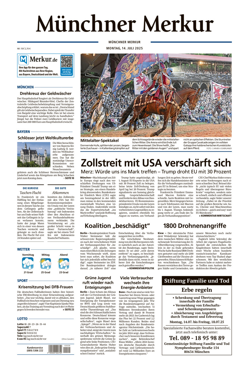 Münchner Merkur - Stadt vom Montag, 14.07.2025