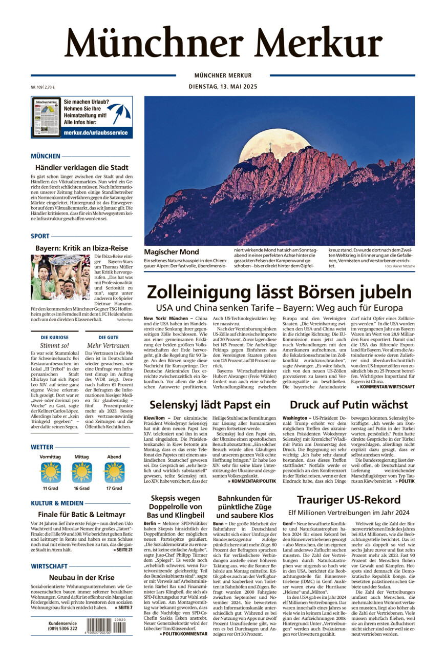 Münchner Merkur - Stadt vom Dienstag, 13.05.2025