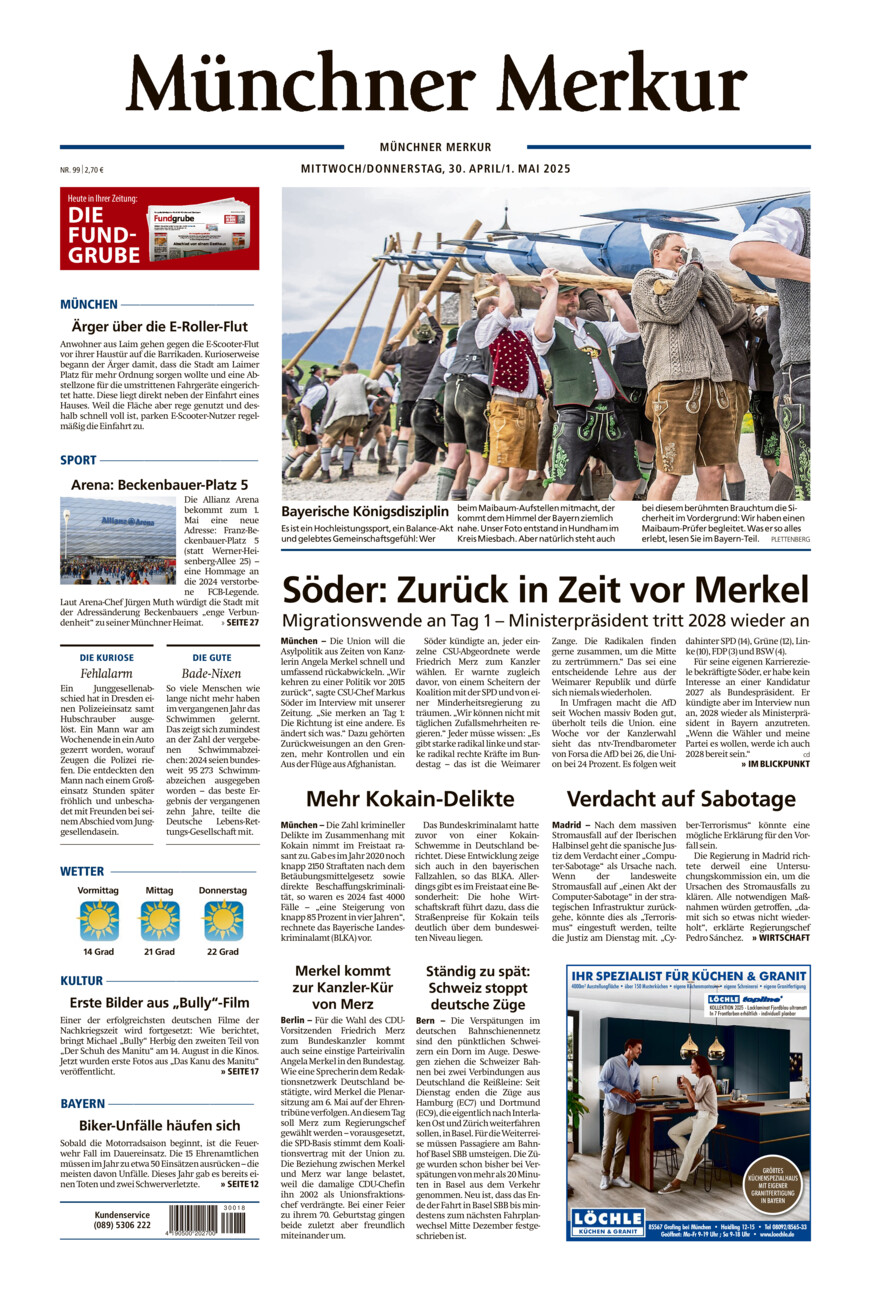 Münchner Merkur - Stadt vom Mittwoch, 30.04.2025