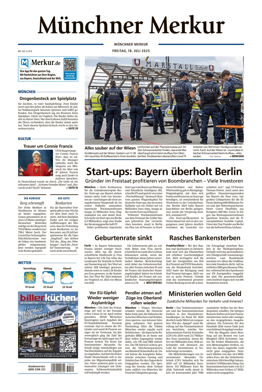 Münchner Merkur - Stadt vom Freitag, 18.07.2025