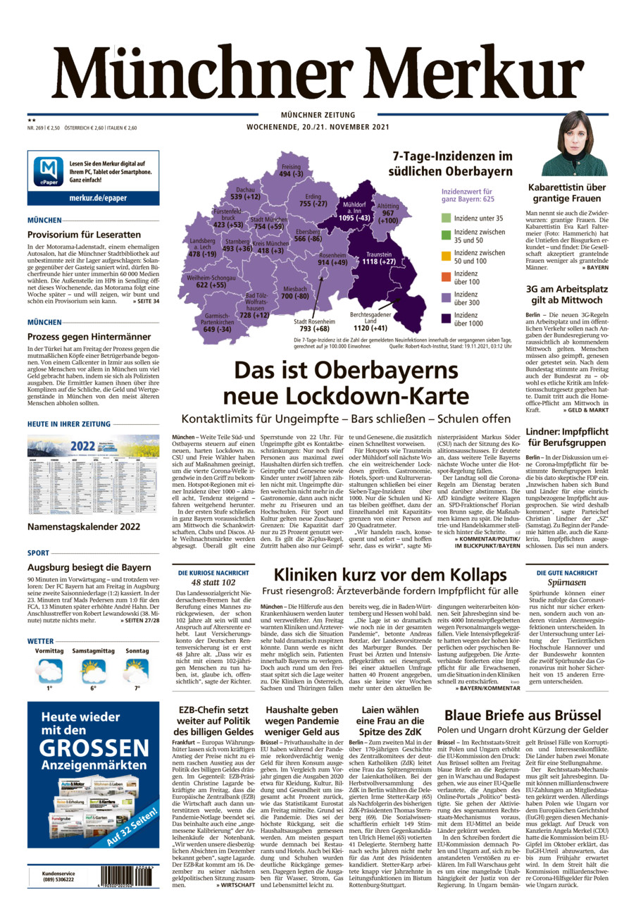 Münchner Merkur - Stadt vom Samstag, 20.11.2021