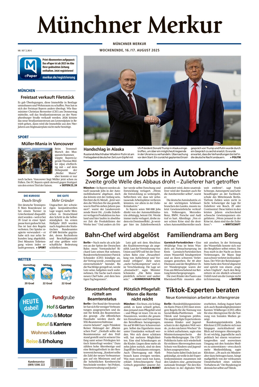 Münchner Merkur - Stadt vom Samstag, 16.08.2025
