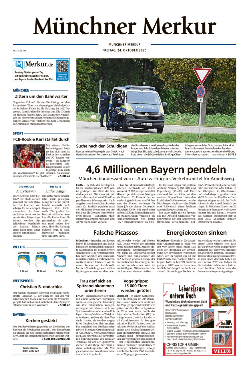 Münchner Merkur - Stadt vom Freitag, 24.10.2025