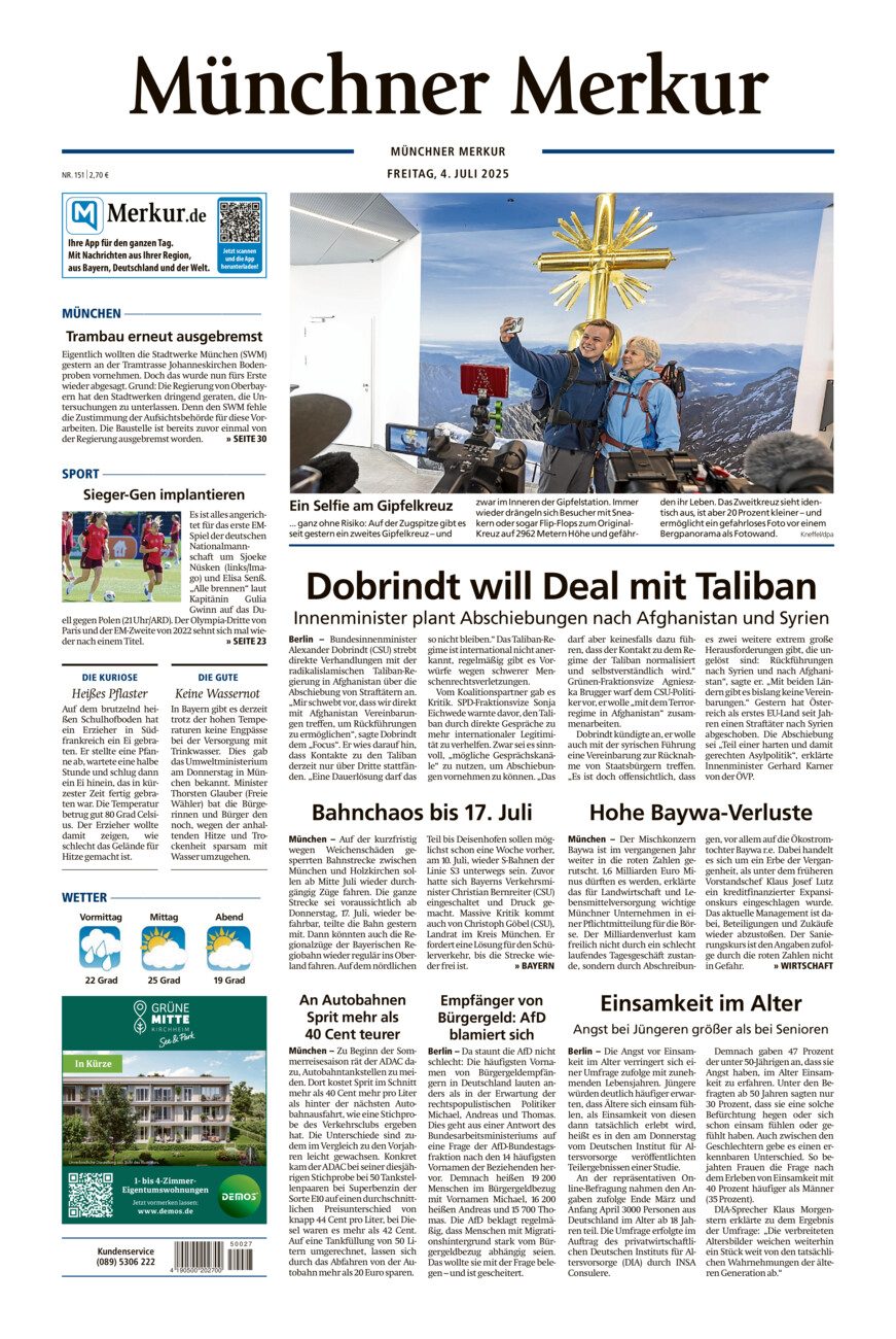 Münchner Merkur - Stadt vom Freitag, 04.07.2025