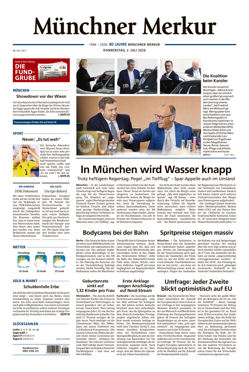 Münchner Merkur - Stadt vom Donnerstag, 02.07.2026