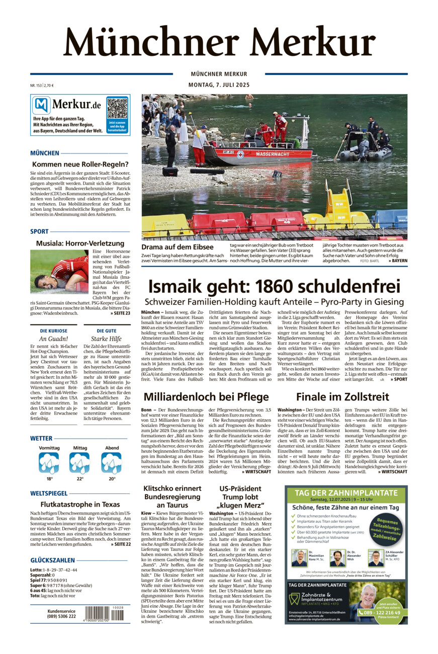 Münchner Merkur - Stadt vom Montag, 07.07.2025