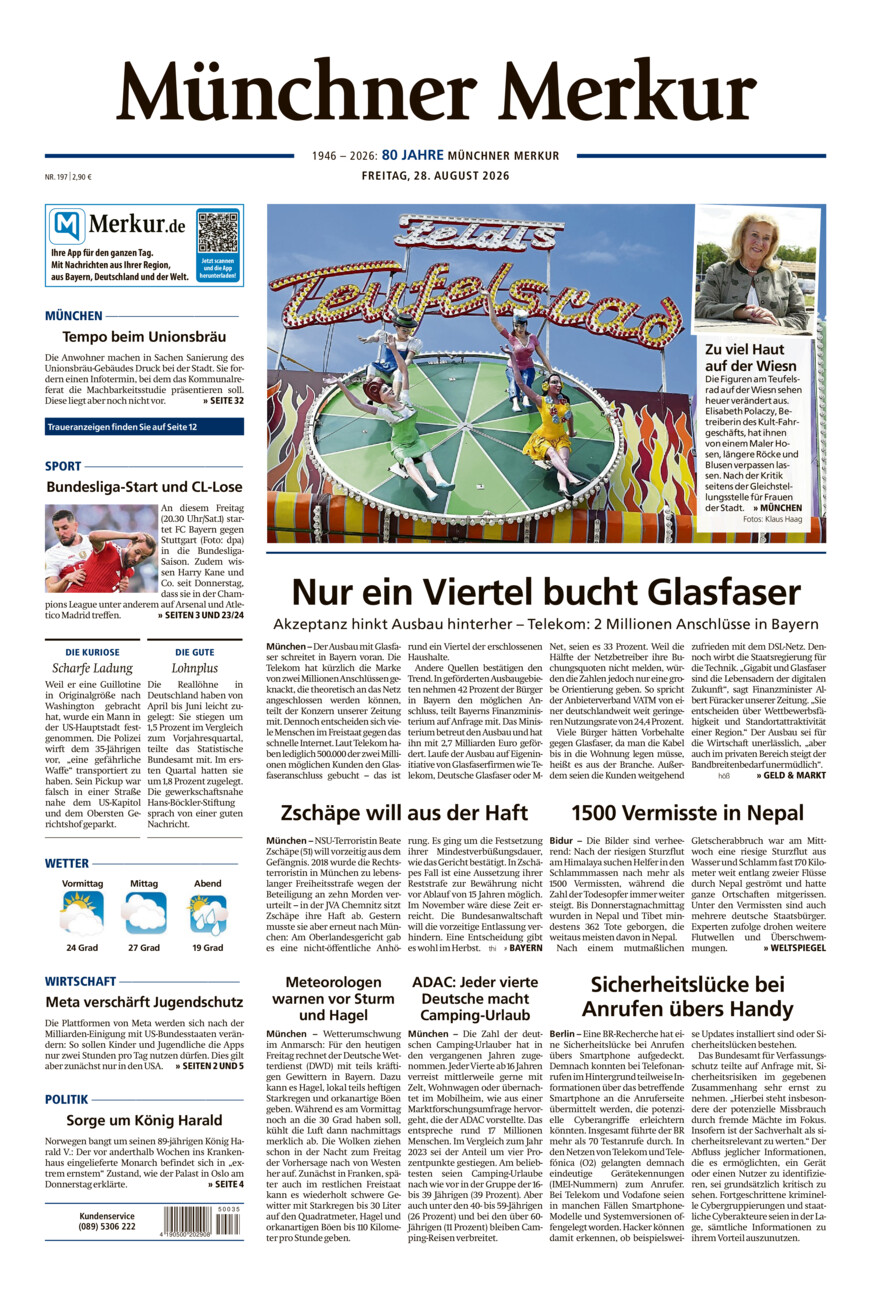 Münchner Merkur - Stadt vom Freitag, 28.08.2026