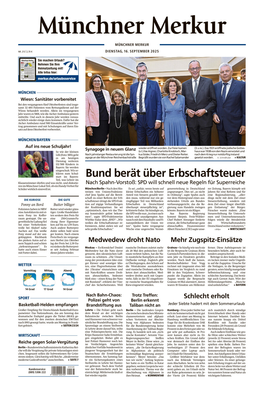 Münchner Merkur - Stadt vom Dienstag, 16.09.2025