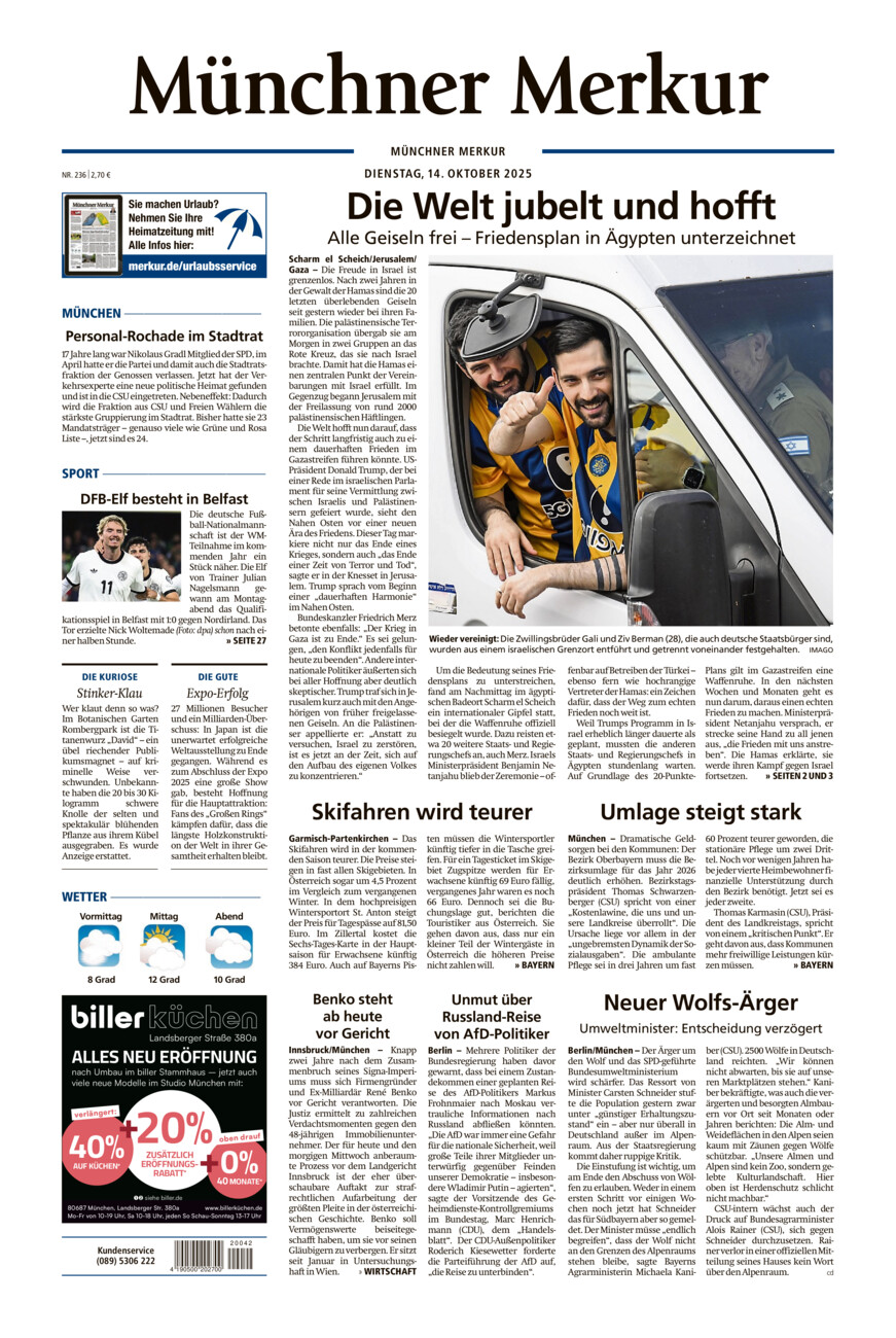 Münchner Merkur - Stadt vom Dienstag, 14.10.2025