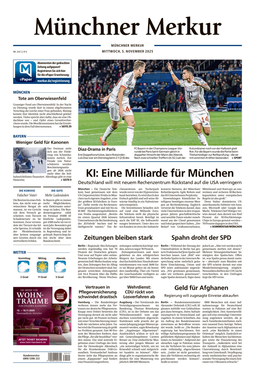 Münchner Merkur - Stadt vom Mittwoch, 05.11.2025