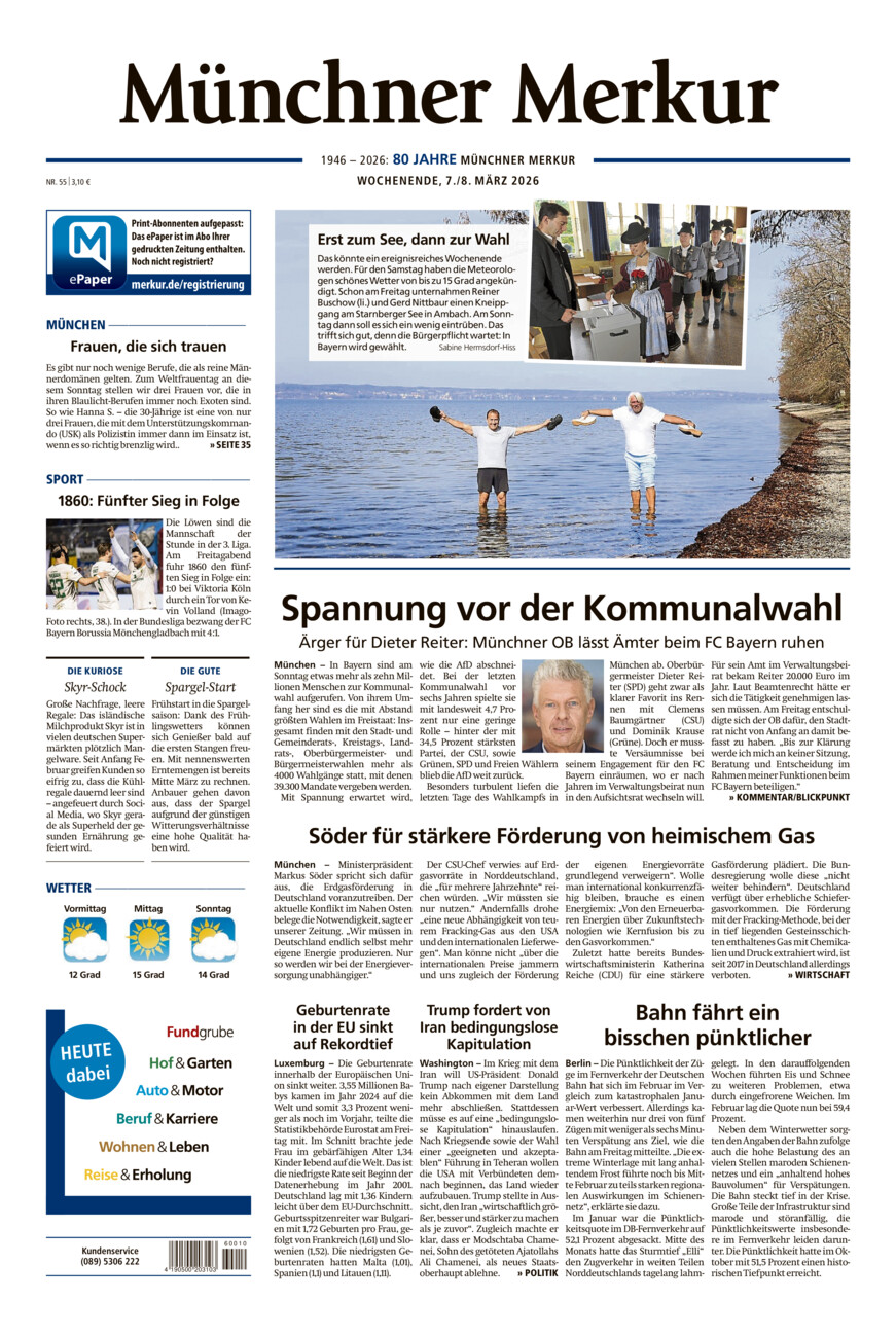 Münchner Merkur - Stadt vom Samstag, 07.03.2026