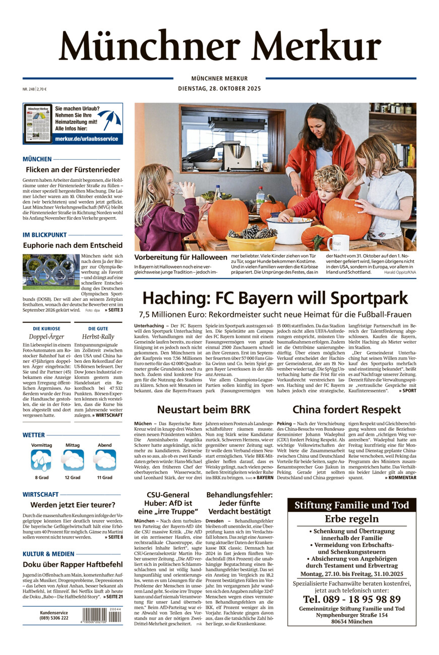 Münchner Merkur - Stadt vom Dienstag, 28.10.2025